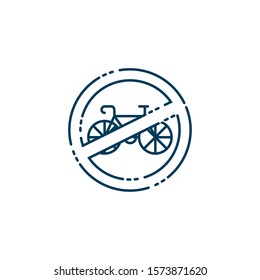 bicycle workout with denied symbol vector illustration design