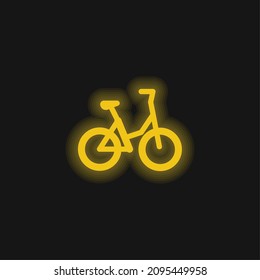 Bicycle yellow glowing neon icon