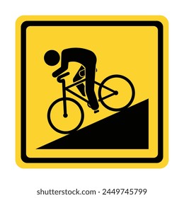 bicycle yellow square sign bicyclists steep downhill