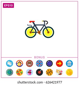 Bicycle with Yellow Wheels Icon