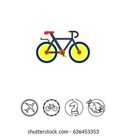 Bicycle with Yellow Wheels Icon