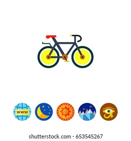 Bicycle with Yellow Wheels Icon
