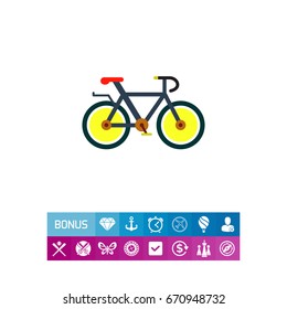 Bicycle with Yellow Wheels Icon