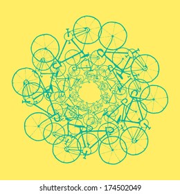 Bicycles abstract illustration.