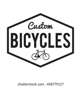 Bicycles Badge Label. Bike shop rent. For signage, prints and stamps. Custom bicycles
