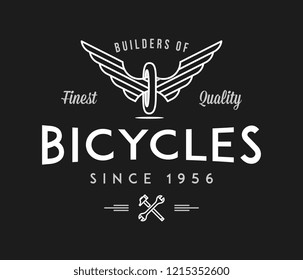 Bicycles builders white on black is about cycling and discovering beautiful places