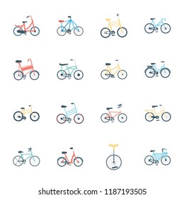 
Bicycles Flat Icons 
