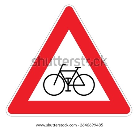 bicycles and mopeds traffic sign triangle in illustrator not ia