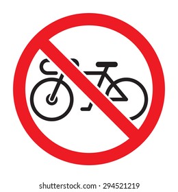 Bicycles not allowed symbol, isolated on white background.