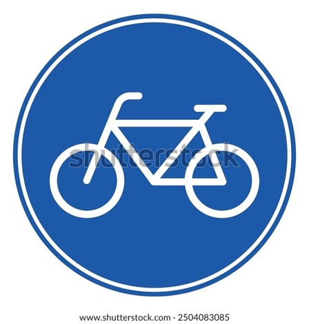 Bicycles Only Road Sign Vector. Traffic. Bike Icon on Blue Background.