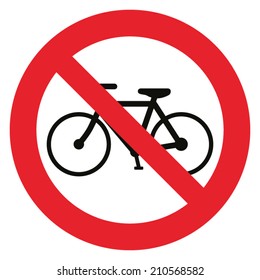 Bicycles prohibition sign