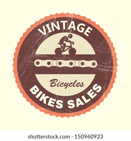 bicycles seal over white background vector illustration