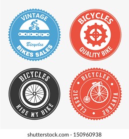 bicycles seals over white background vector illustration