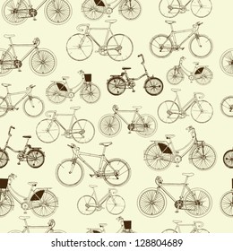 bicycles, seamless pattern