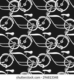 Bicycles, seamless pattern. Vector illustration