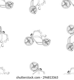 Bicycles, seamless pattern. Vector illustration