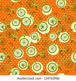 bicycles, seamless vintage pattern. Vector illustration eps 10