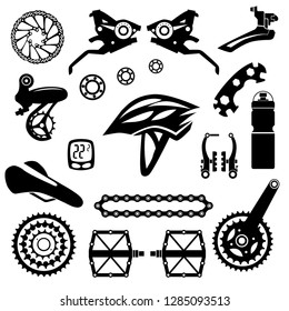 Bicycles. Set of bicycle parts