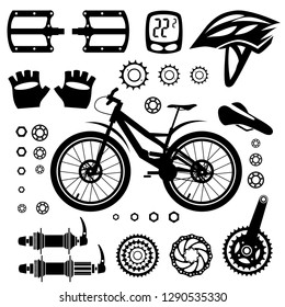 Similar Images, Stock Photos & Vectors of Bicycle equipment and parts