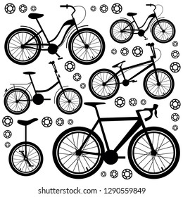 Bicycles. Set . Vector image.