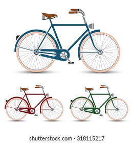 Bicycles set vintage Style vector illustration