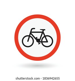 Bicycles Sign Collection of warning, mandatory, prohibition and information traffic signs. Traffic signs road collection series. Vector illustration.