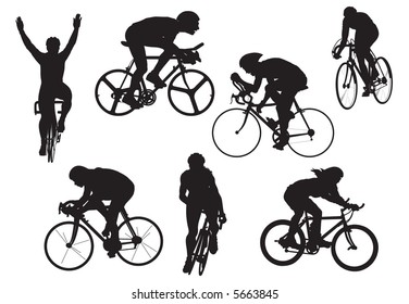 bicycles in test, vector, illustration