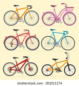 Bicycles. Vector.