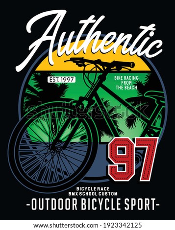bicycles, vector typography bicycle illustration graphic design for print