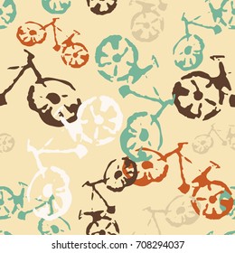 Bicycles vintage seamless pattern