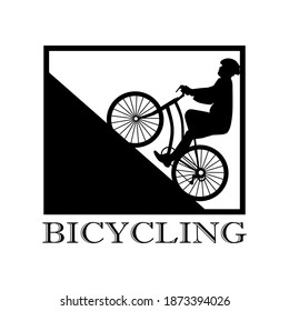 Bicycling logo design concept template