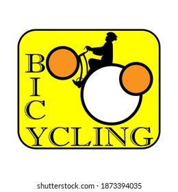 Bicycling logo design concept template