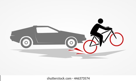 Bicyclist escapes from car