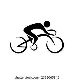 bicyclist icon design. man ride bicycle sign and symbol.