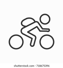 Bicyclist icon, illustration isolated vector sign symbol