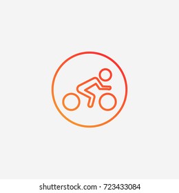Bicyclist icon.gradient illustration isolated vector sign symbol