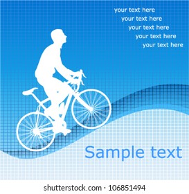 bicyclist  on the abstract background
