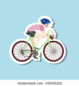 bicyclist rider man with bike
