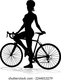 Bicyclist riding their bike and wearing a safety helmet in silhouette