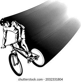 bicyclist silhouette - clip art illustration