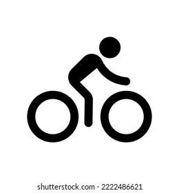 bicyclist symbol, bicycle vector flat sign, bike path, man on bicycle icon, sport black icon