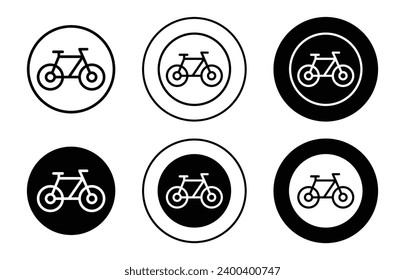 bicyclist traffic sign icon. cycle road path way lane for sport race logo mark. bicycle ride to travel and transportation symbol sign. bicyclist with bicycle traffic vector