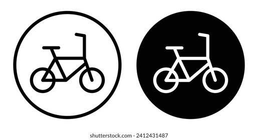 bicyclist traffic sign vector icon set collection. bicyclist traffic sign Outline flat Icon.