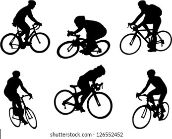 bicyclists collection vector