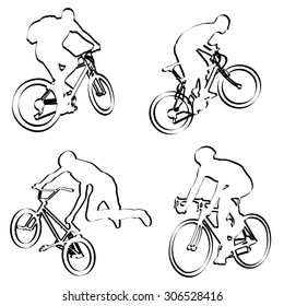 bicyclists outline