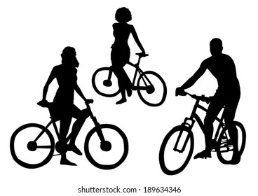 Bicyclists Silhouettes