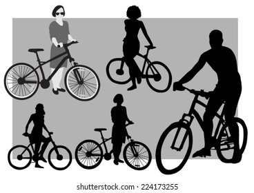 Bicyclists Silhouettes