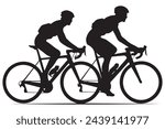 Bicyclists silhouettes collection Vector illustration