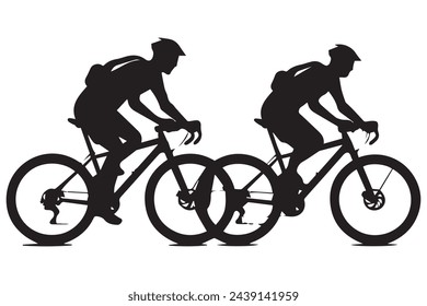 Bicyclists silhouettes collection Vector illustration