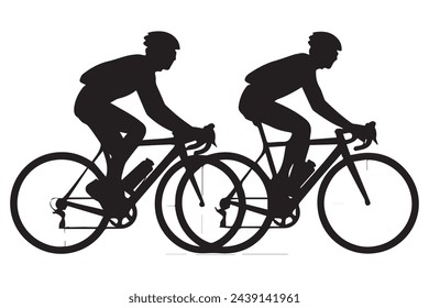 Bicyclists silhouettes collection Vector illustration